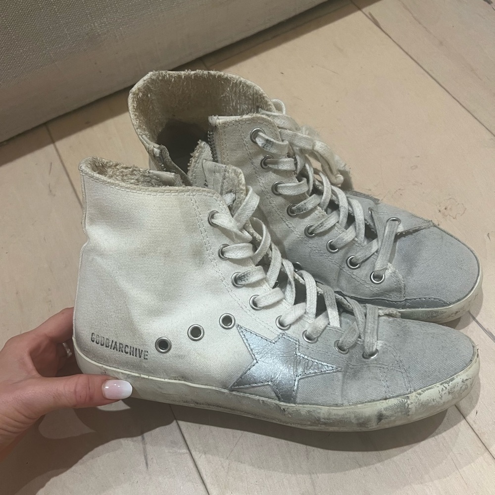 Golden Goose high top sneakers in white and grey - GGDB - Picture 3 of 6